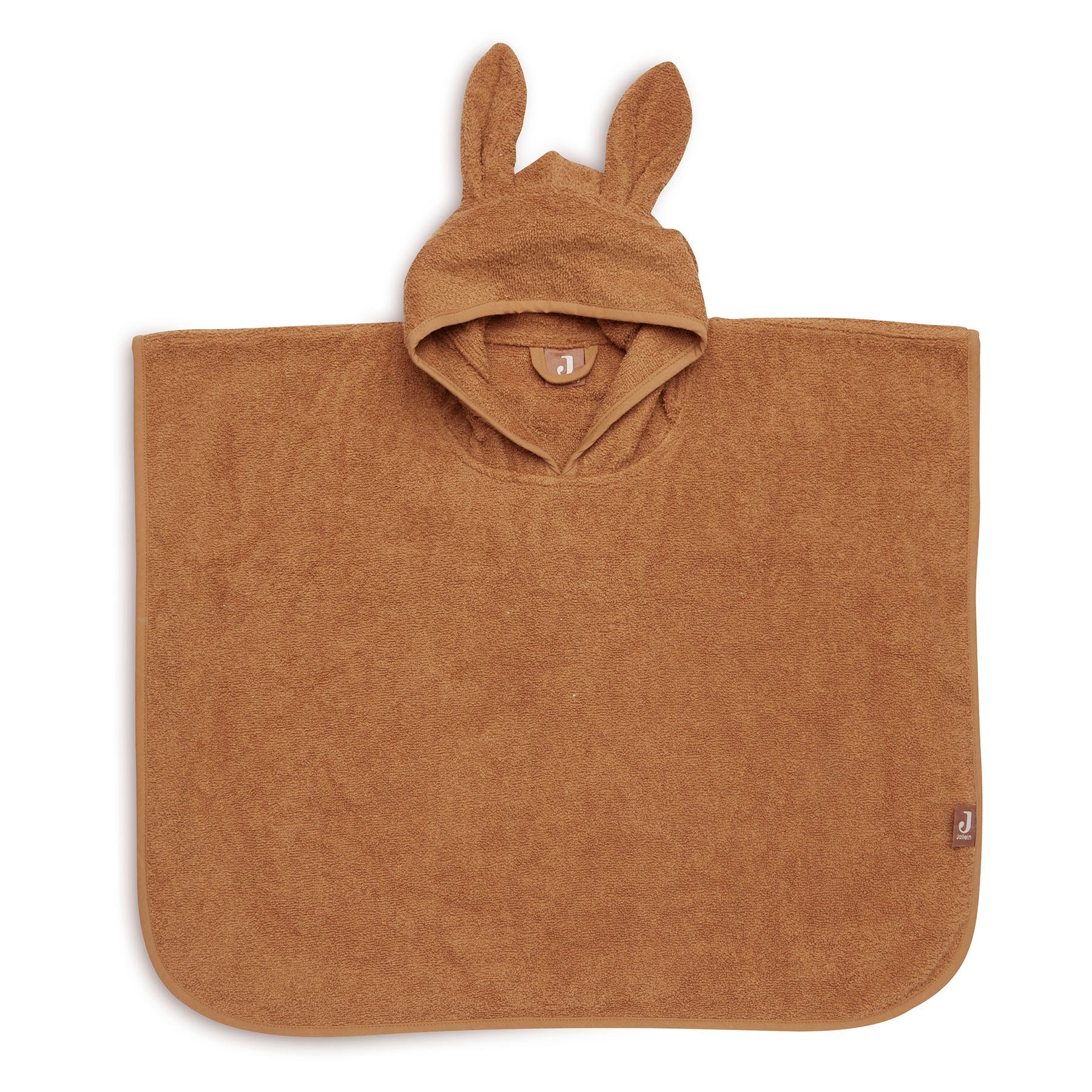 Cape de bain bébé caramel en coton éponge