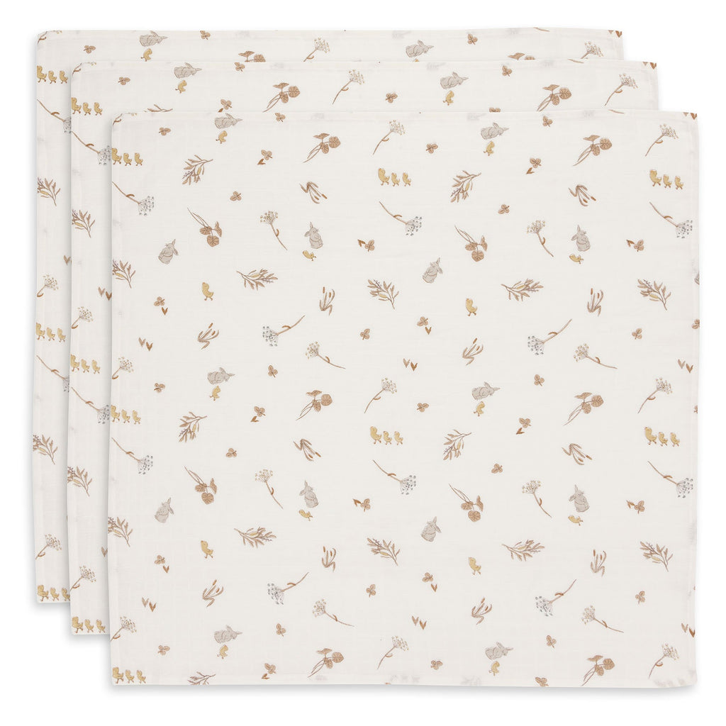 Langes en gaze de coton – motif animaux et plantes – Jollein