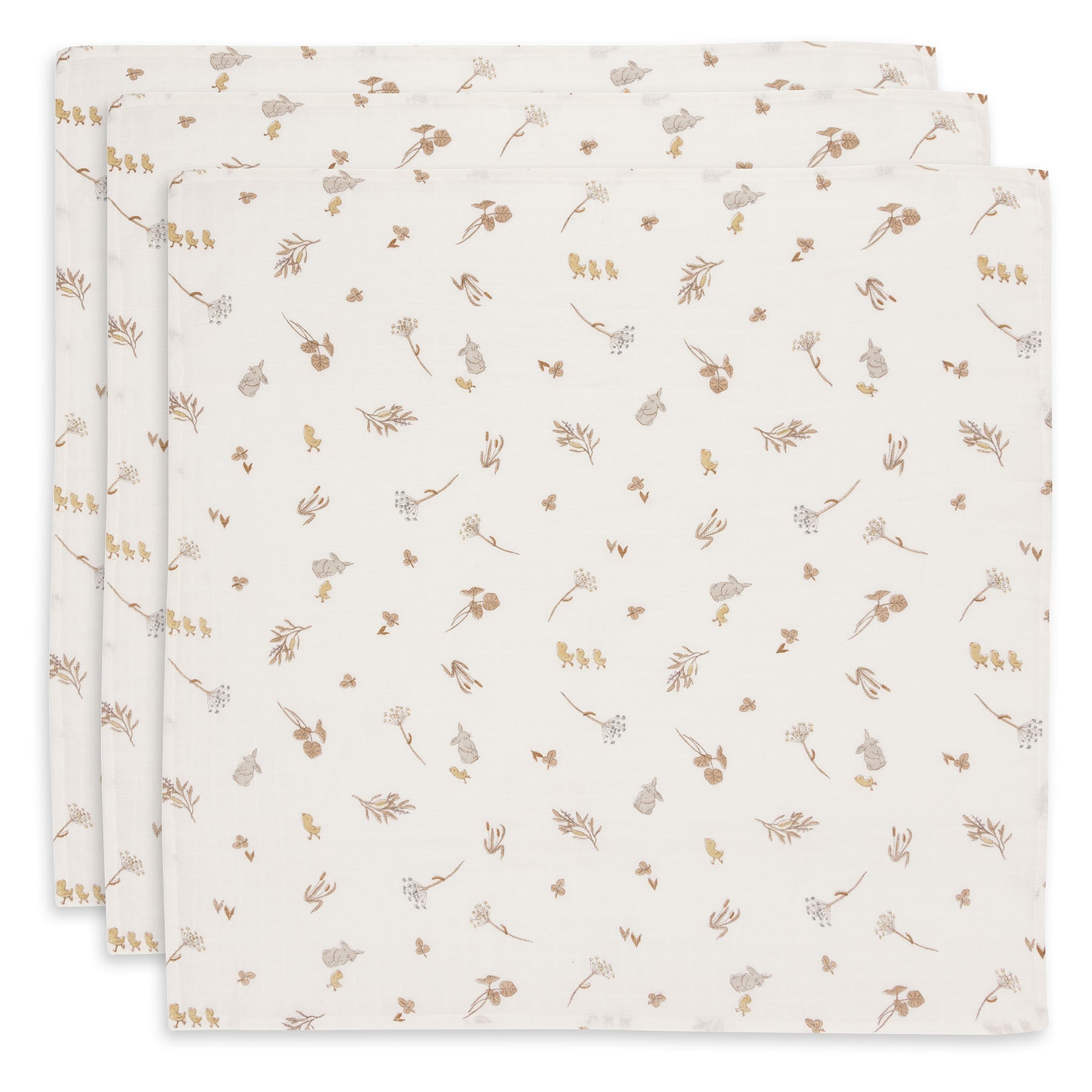 Langes en gaze de coton – motif animaux et plantes – Jollein