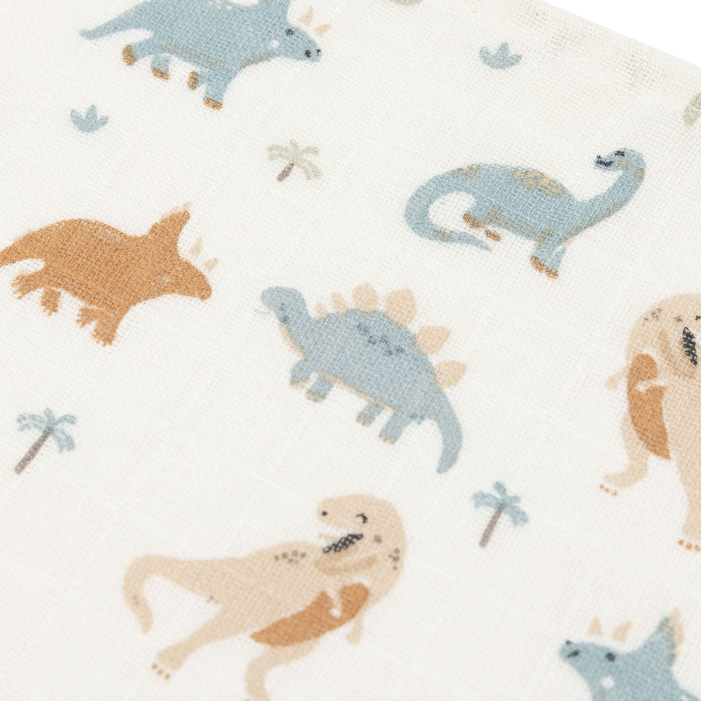 Langes en gaze de coton motif dinosaures – Roarsome – 70x70
