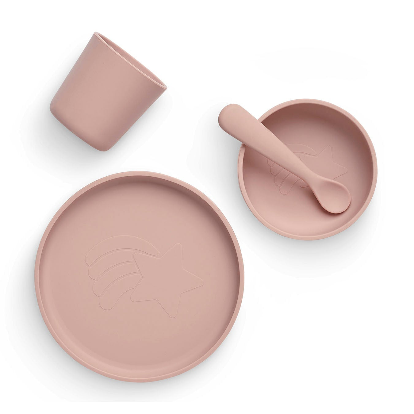 Set de table bébé en silicone – Pale Pink – 4 pièces – Jollein