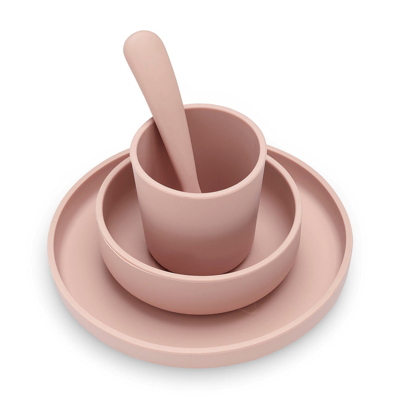 Set de table bébé en silicone – Pale Pink – 4 pièces – Jollein