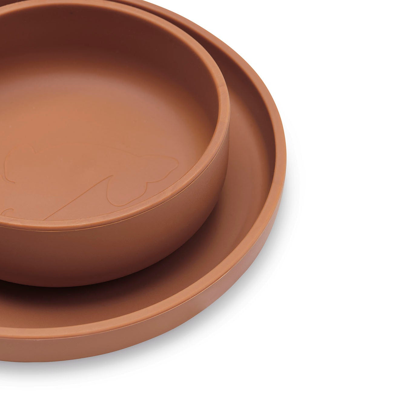 Set de vaisselle bébé en silicone – Caramel – 4 pièces – Jollein