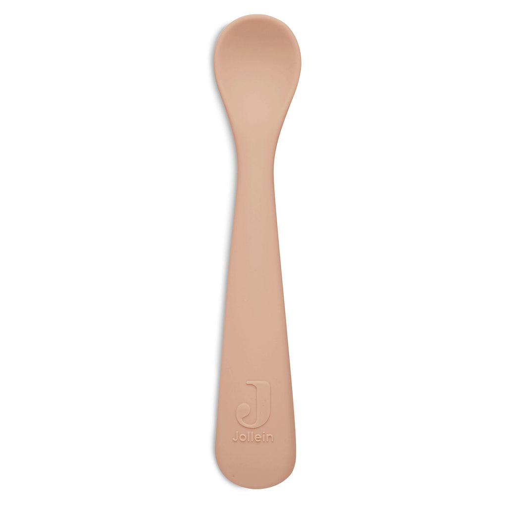 Cuillères bébé en silicone souple - lot de 2 - couleur rose