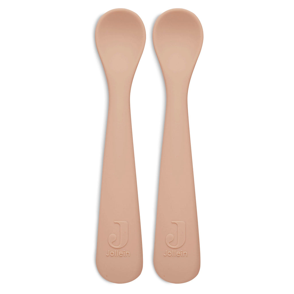 Set repas bébé silicone avec assiette à ventouse - couleur rose