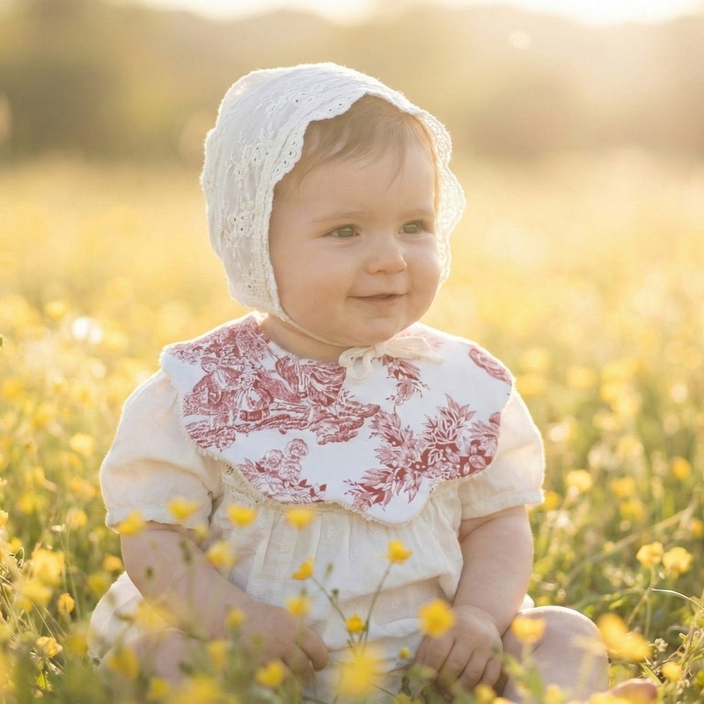 Bavoirs Fleur en Gaze de Coton Museline - Tendance Florale pour Bébé