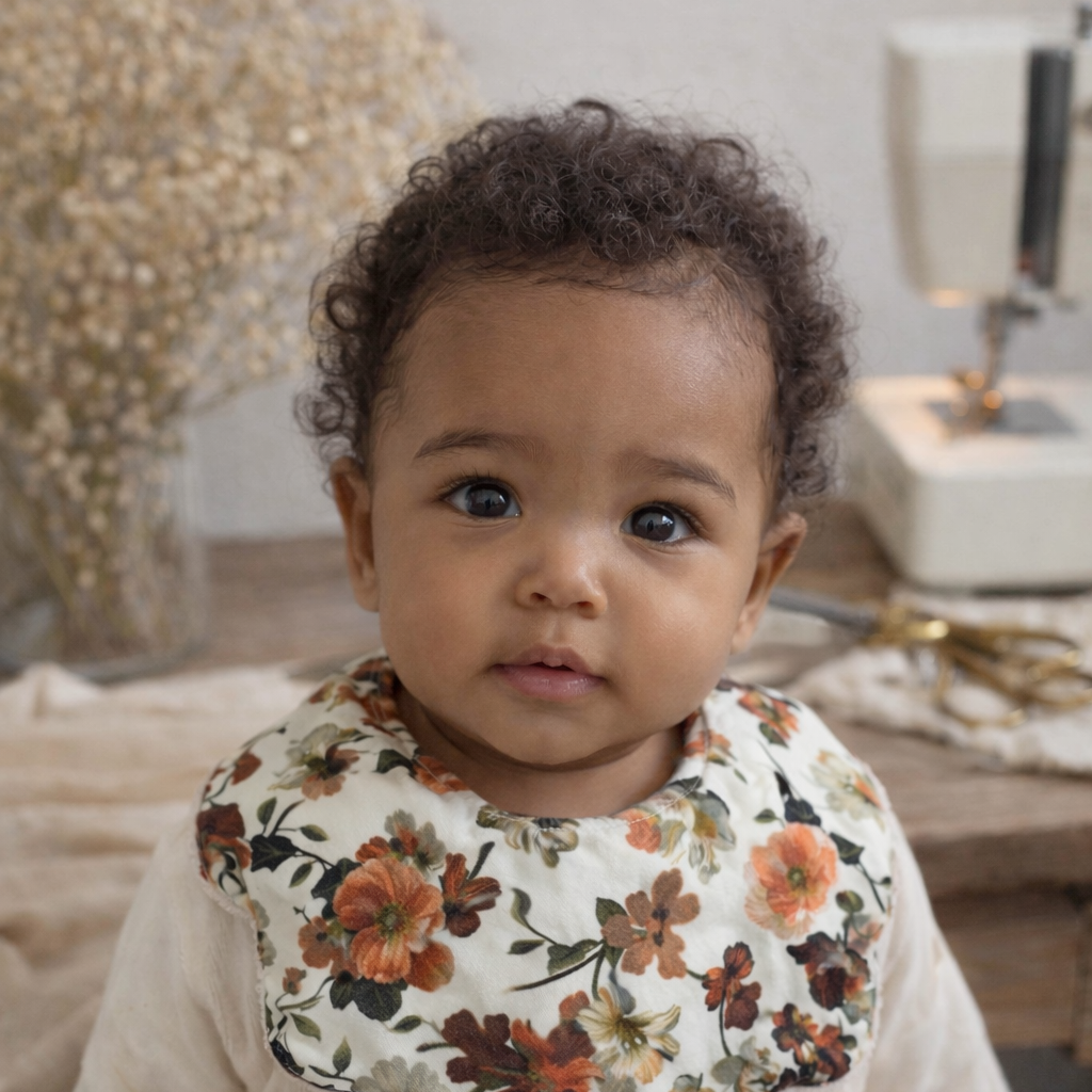 Bavoirs Fleur en Gaze de Coton Museline - Tendance Florale pour Bébé