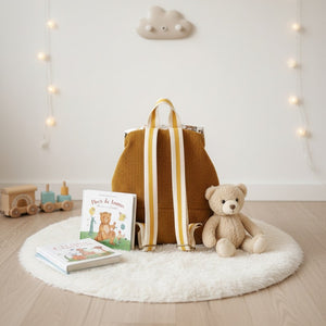 Sac à Dos Enfant Velours Côtelé Moutarde Personnalisé Roman - Maternelle & Crèche